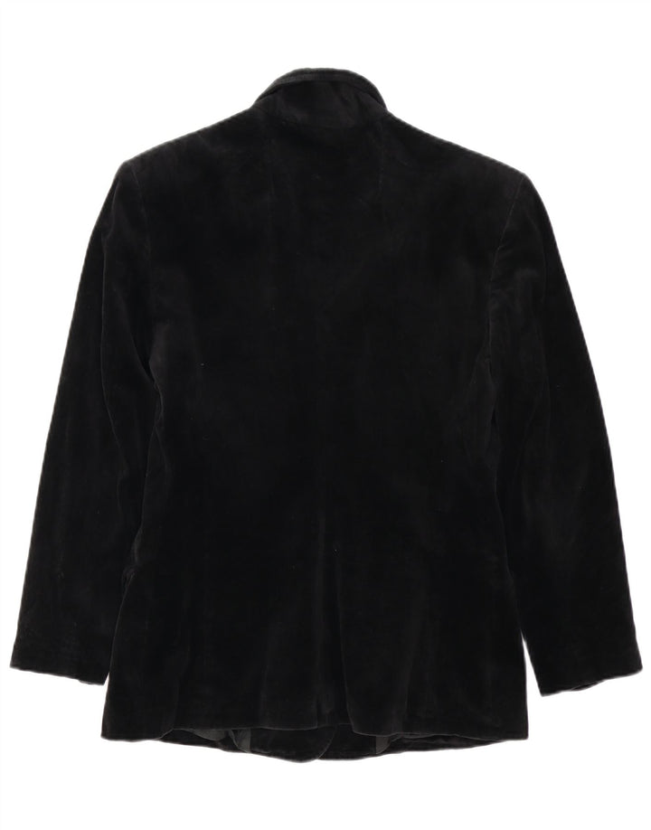 BENETTON Dame Velvet Double Breasted Blazer Jacket IT 44 Medium Black
