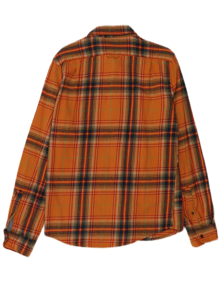 Superdry Flanelskjorte til mænd Medium Orange Plaid Bomuld