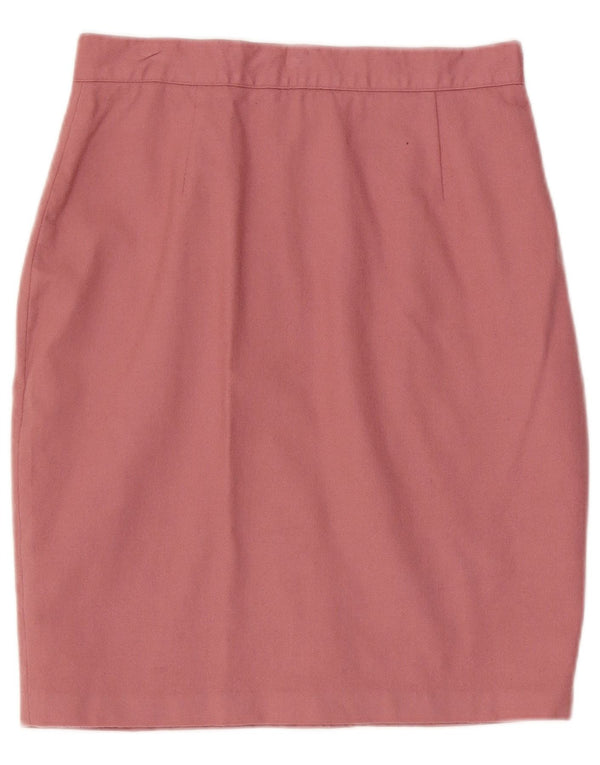 Benetton Womens High Waist Pencil Skirt IT 48 XL W30 Pink Uld