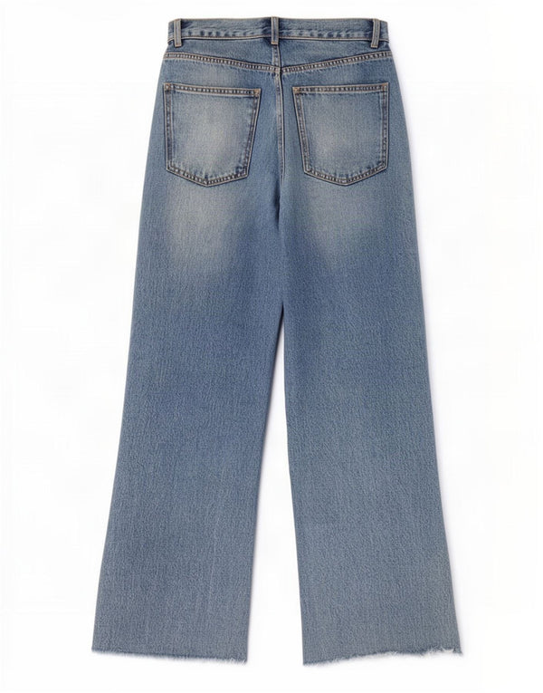 Zara Dame Jeans med brede ben EU 38 Small W28 L28 Blå