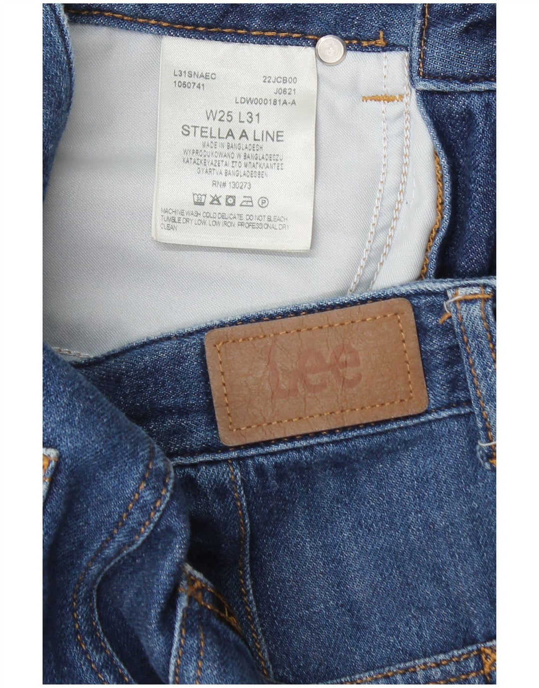 Lee Dame Stella Jeans med brede ben W25 L31 Blå Bomuld