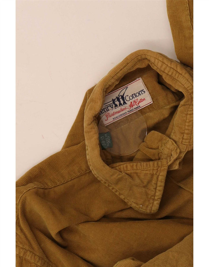 Henry Cottons Herre fløjlsskjorte str. 38 15 Medium Khaki