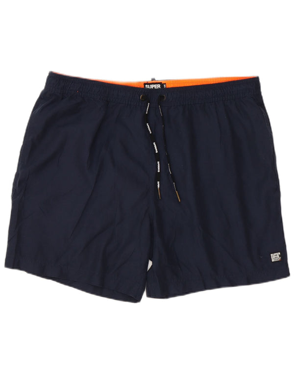 Superdry svømmeshorts til mænd 2XL marineblå polyester
