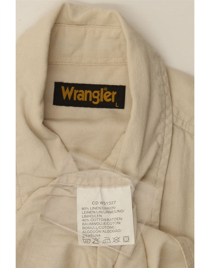 WRANGLER Kortærmet skjorte til mænd Stor beige hør