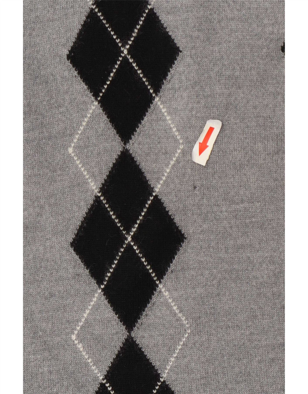 Vintage Dame Roll Neck Jumper Sweater UK 14 Medium Grey Argyle/Diamond
