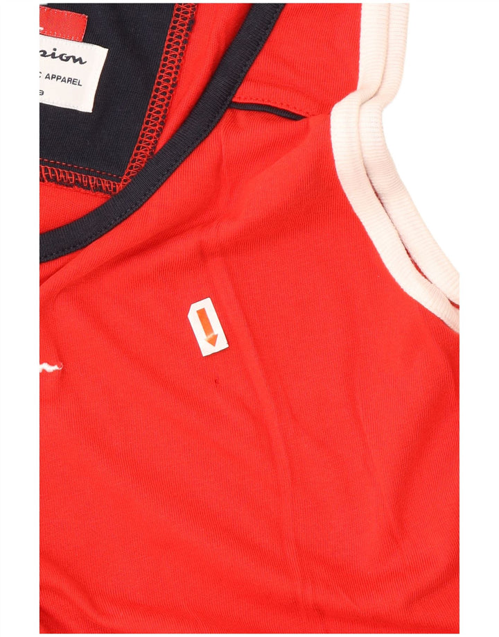 CHAMPION Herre Grafisk Vest Top XL Rød Colourblock Bomuld