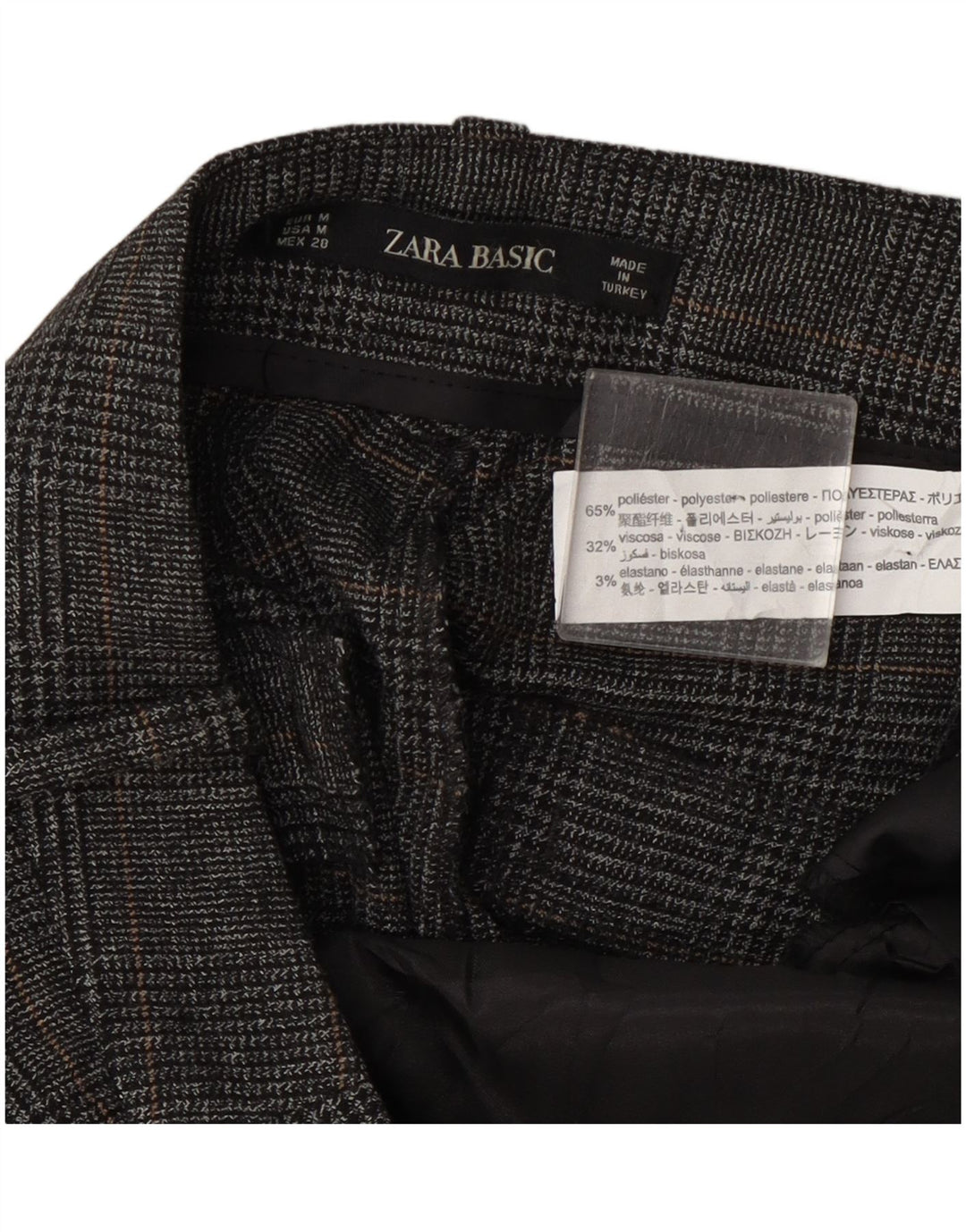 Zara Womens Cropped Trousers Medium W28 L24 Grå ternet polyester