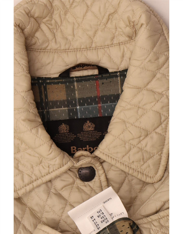 Barbour Quiltet Overfrakke til kvinder UK 16 Stor Beige Polyamid