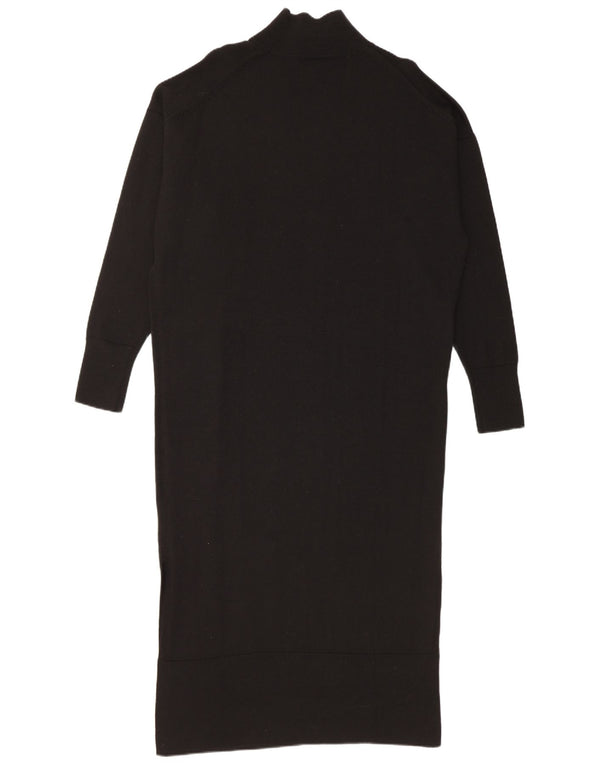 Cos Dame Maxi Oversized Jumper Dress UK 10 Small Black Wool