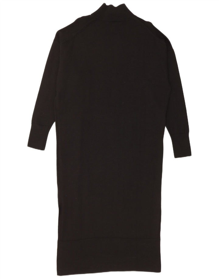 Cos Dame Maxi Oversized Jumper Dress UK 10 Small Black Wool