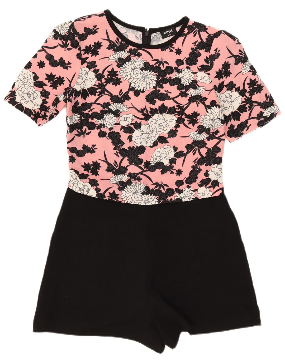 Oasis Dame Kortærmet Playsuit UK 8 Small Pink Floral
