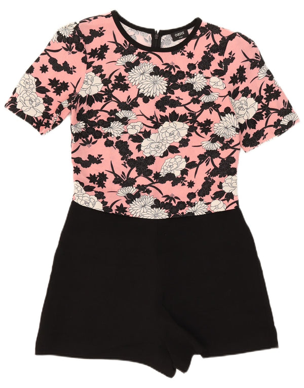 Oasis Dame Kortærmet Playsuit UK 8 Small Pink Floral
