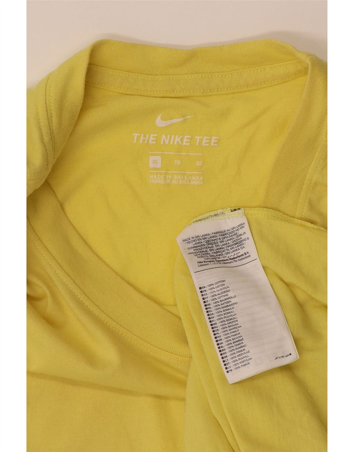 NIKE Mens T-Shirt Top XL Yellow Cotton