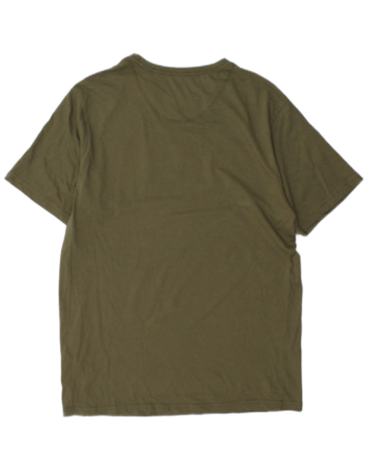 Ellesse Herre Grafisk T-Shirt Top Stor Khaki Bomuld