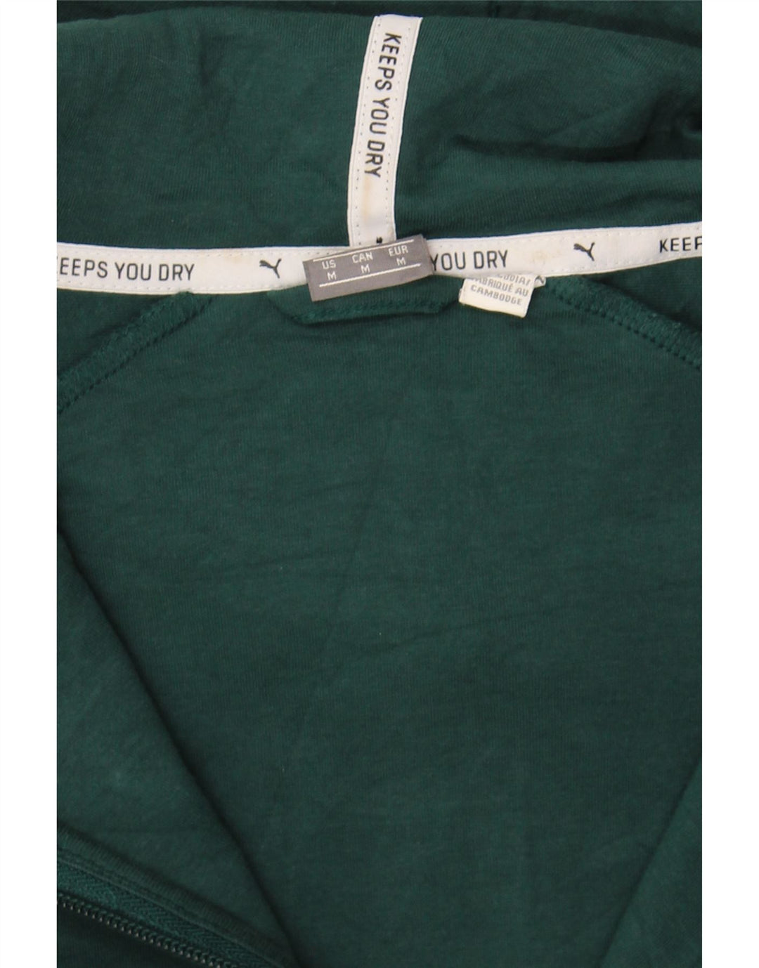 PUMA Womens Zip Hoodie Sweater UK 14 Medium Green Cotton Vintage Puma and Second-Hand Puma from Messina Hembry 