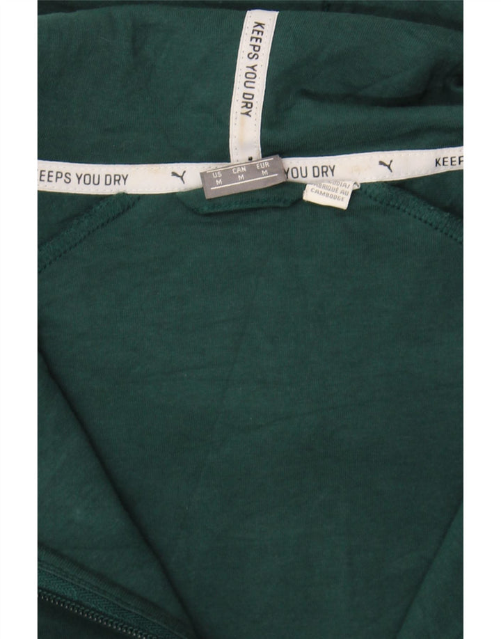 PUMA Womens Zip Hoodie Sweater UK 14 Medium Green Cotton Vintage Puma and Second-Hand Puma from Messina Hembry 