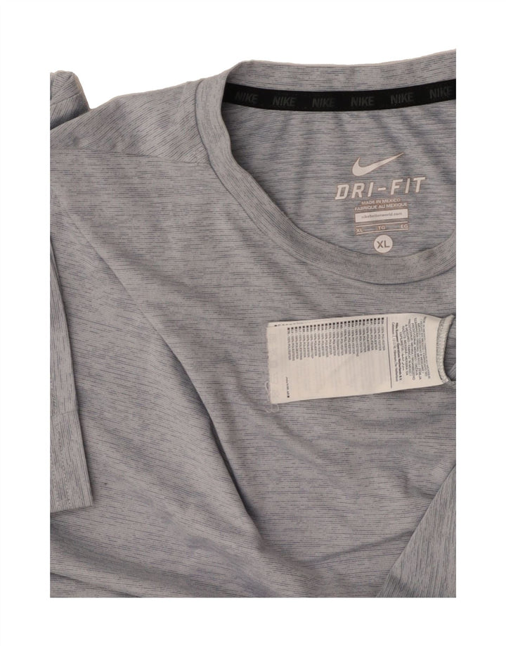 NIKE Mens Dri Fit T-Shirt Top XL Grey Flecked Polyester Vintage Nike and Second-Hand Nike from Messina Hembry 