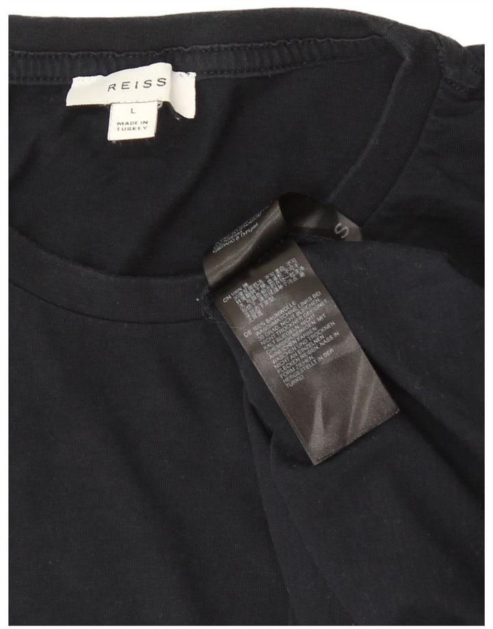 Reiss Herre T-Shirt Top Stor Marineblå Bomuld