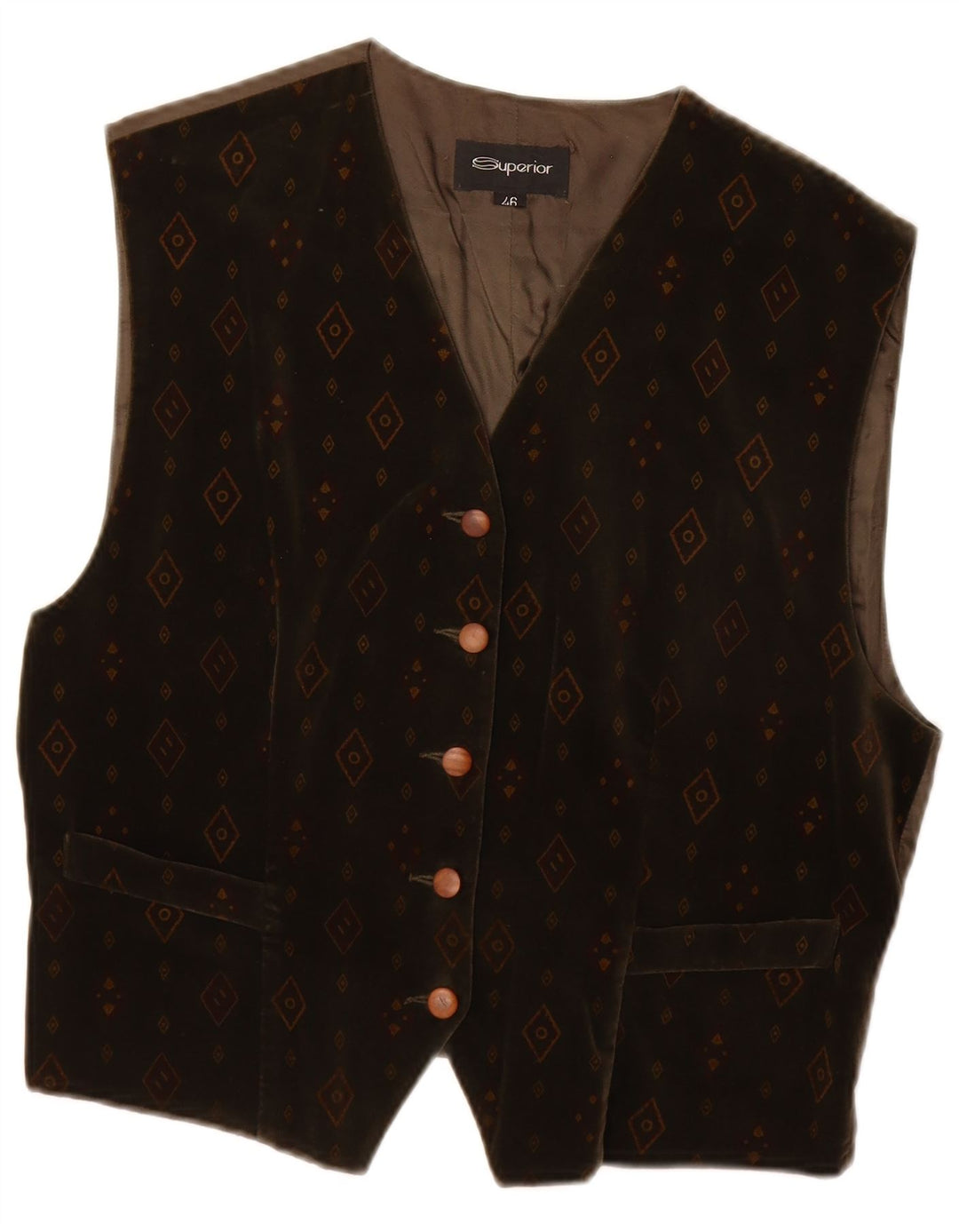 Superior kvinders vest IT 46 Large Brun Geometrisk Bomuld