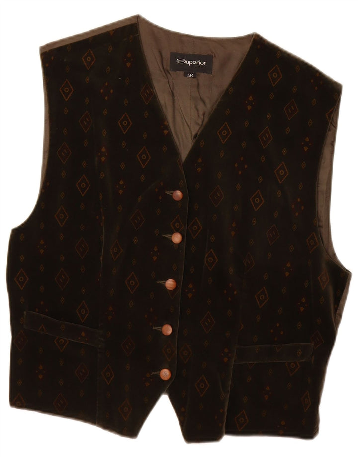 Superior kvinders vest IT 46 Large Brun Geometrisk Bomuld