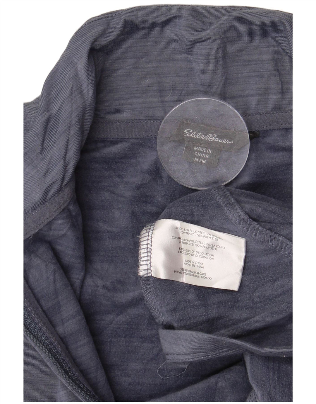 Eddie Bauer Dame lynlås-hals Top Langærmet UK 14 Medium Navy Blue