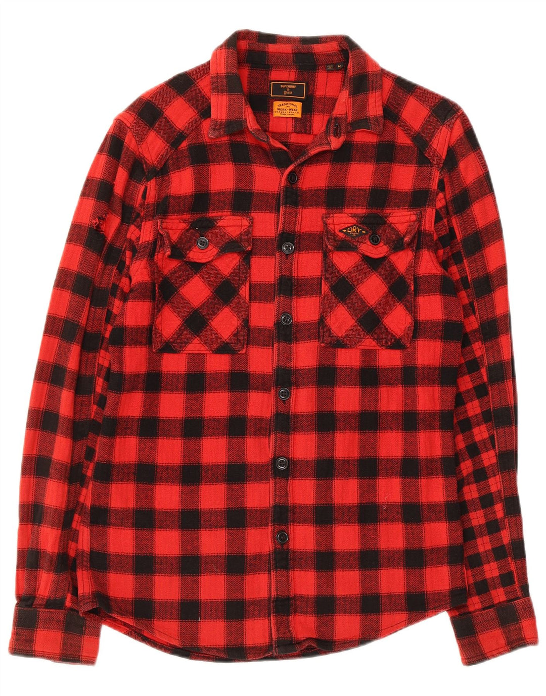Superdry Herre Slim Fit Lumberjack Flanel Shirt Medium Red Gingham Cotton