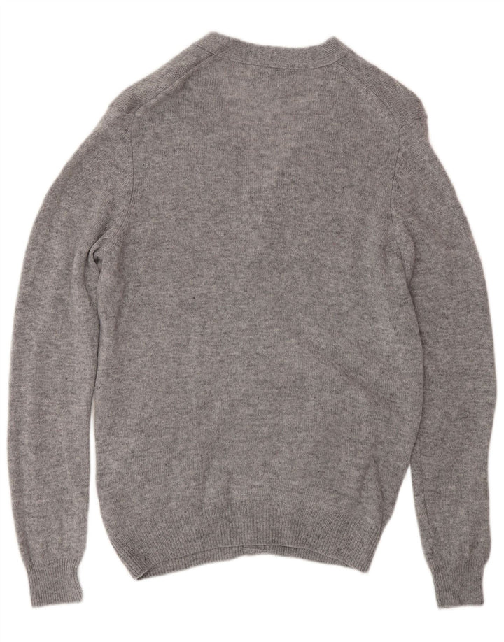 Marks & Spencer Herre Cardigan Sweater Lille Grå Flecked Lammeuld