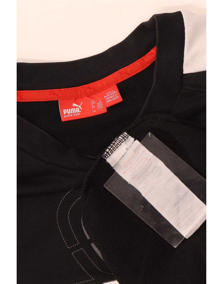 Puma Herre Grafisk Sweatshirt Jumper Stor Sort Colourblock Bomuld