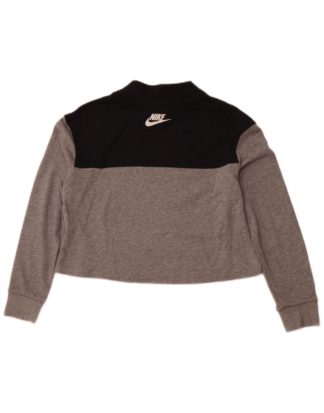 NIKE Girls Crop Standard Fit Sweatshirt Jumper 13-14 år XL Grå