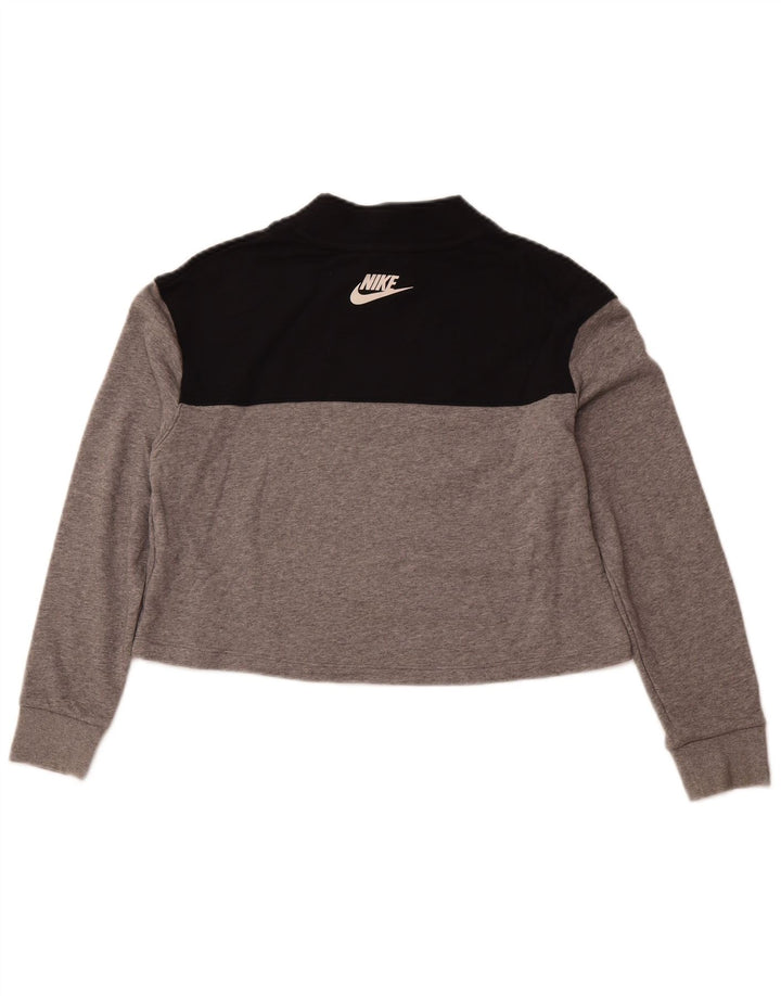 NIKE Girls Crop Standard Fit Sweatshirt Jumper 13-14 år XL Grå