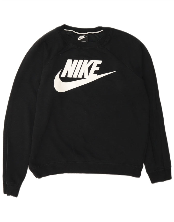 Nike Womens Graphic Oversized Sweatshirt Jumper UK 10 Small Grey Bomuld