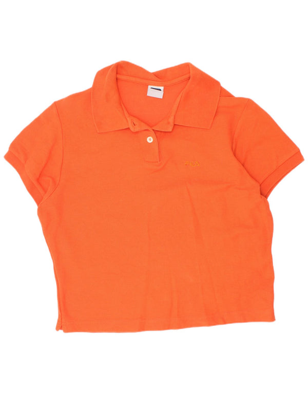 Fila Dame Crop Polo Shirt IT 44 Medium Orange
