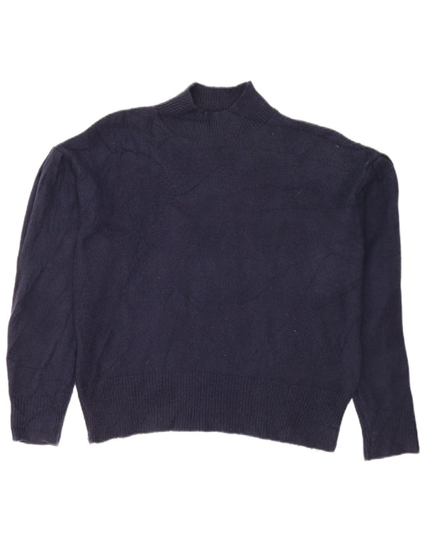 Marks & Spencer Dame Turtle Neck Jumper Sweater UK 14 Medium Navy Blue