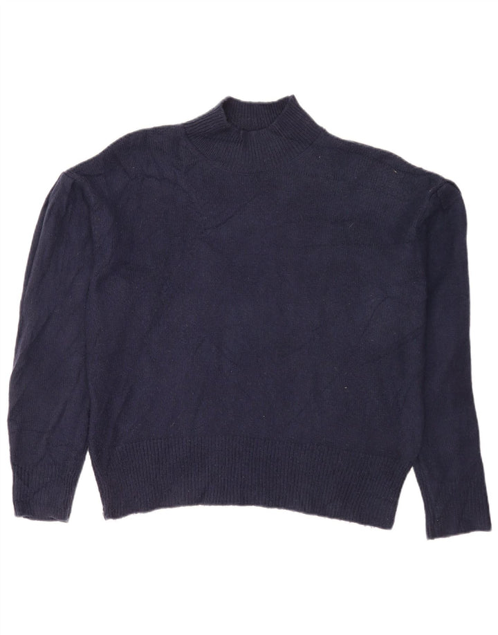 Marks & Spencer Dame Turtle Neck Jumper Sweater UK 14 Medium Navy Blue