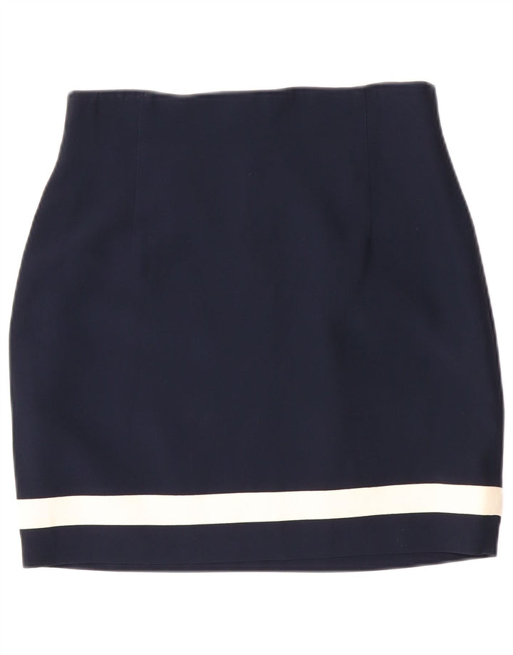 MARINA BABINI Womens Pencil Skirt IT 44 Medium W28  Navy Blue Colourblock