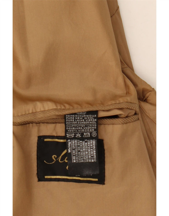 Vintage Bomber Jacket UK 38 Medium Beige Argyle/Diamond Wool
