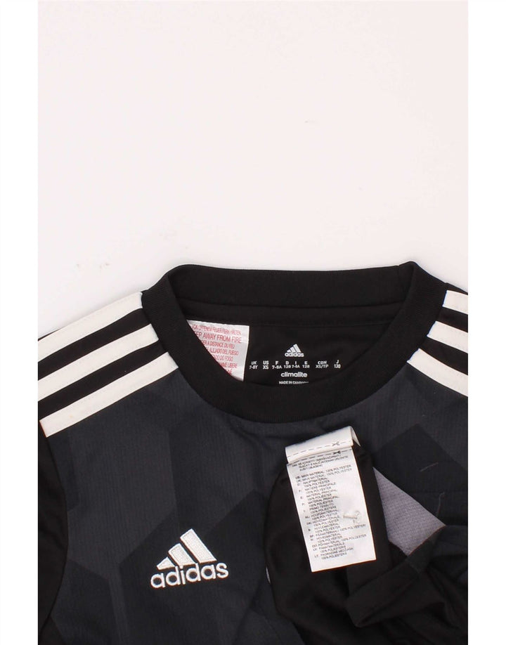 Adidas Boys Climalite T-Shirt Top 7-8 år Sort geometrisk polyester