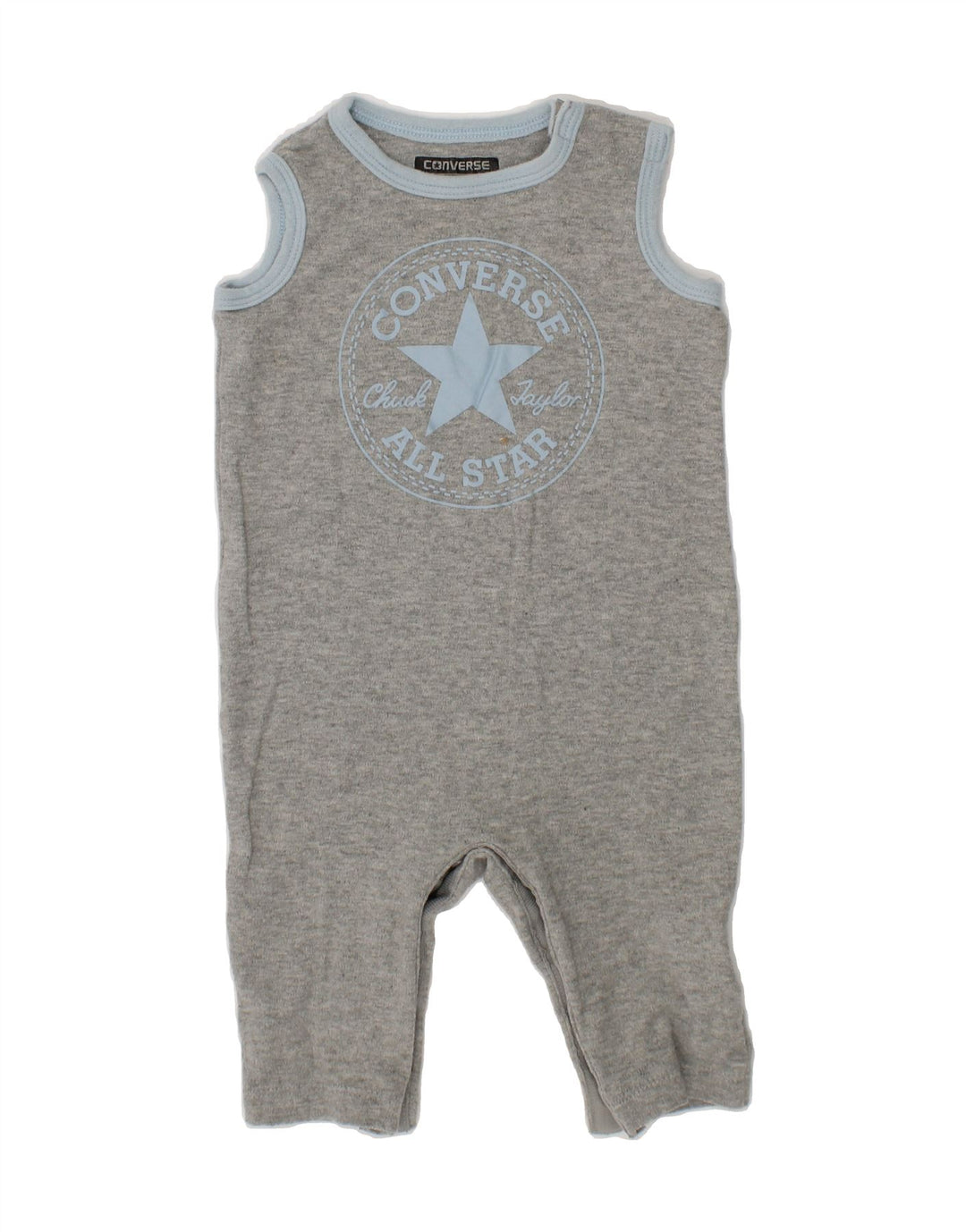 CONVERSE Baby Boys Graphic Sleeveless Bodysuit 6-9 Months Grey Vintage Converse and Second-Hand Converse from Messina Hembry 