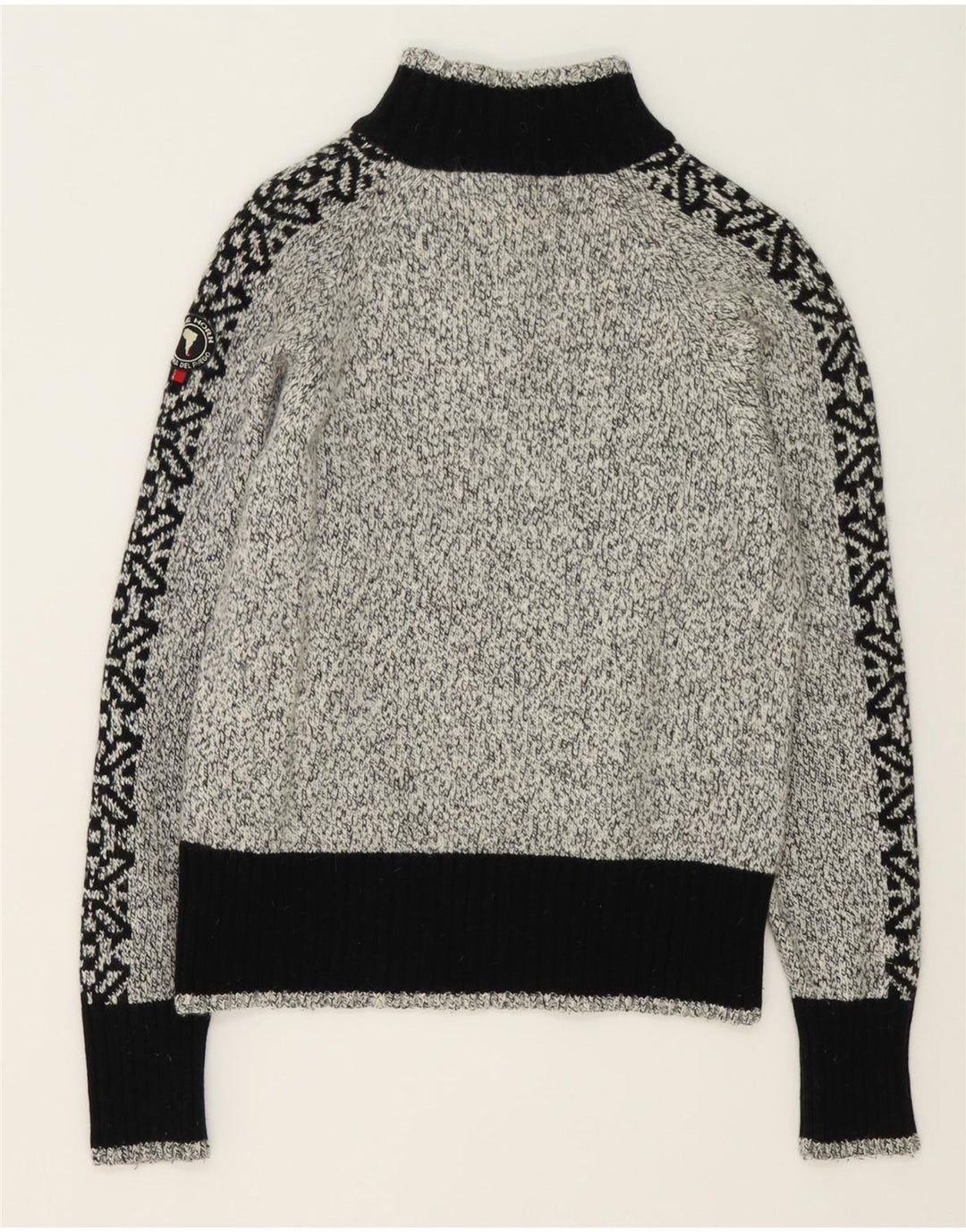 Cape Horn Herre Zip Neck Jumper Sweater Stor Grå Colourblock Angora