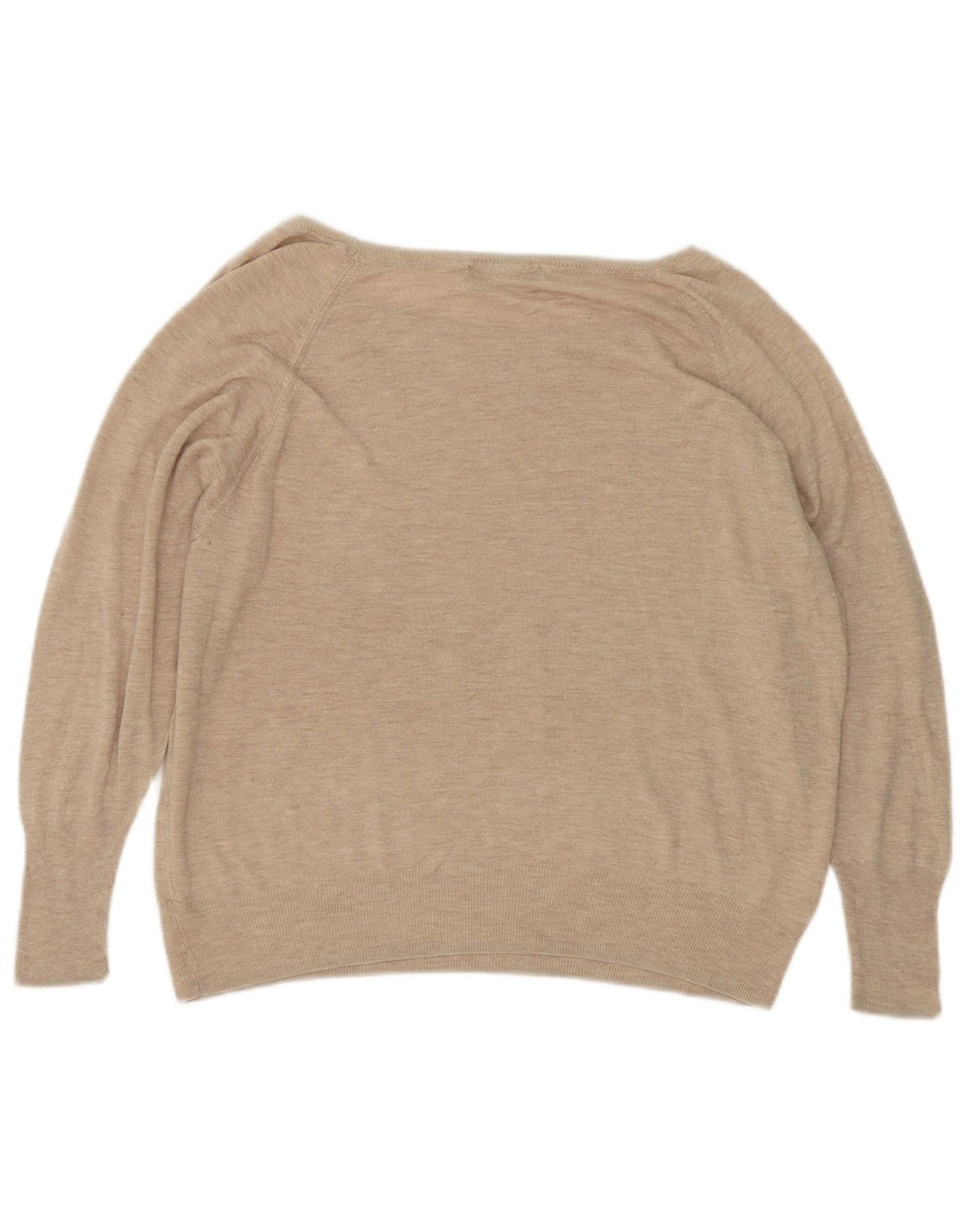 Zara Dame Oversized Boat Neck Jumper Sweater UK 10 Small Beige