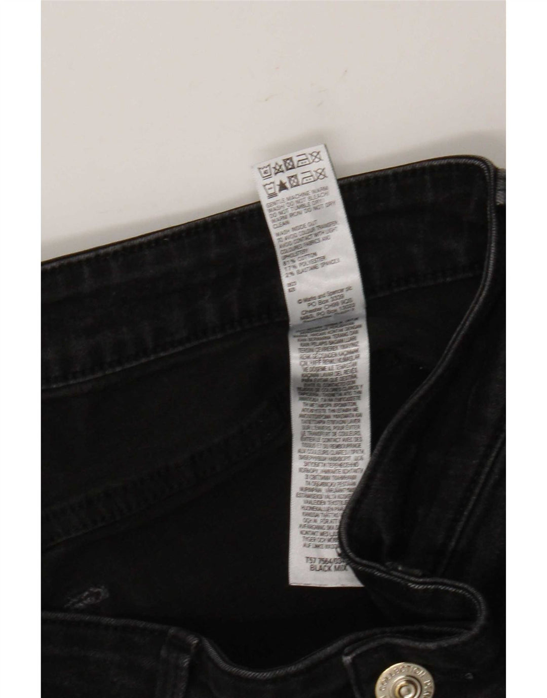 Marks & Spencer Dame Slim Jeans UK 16 Large W36 L29 Black Bomuld