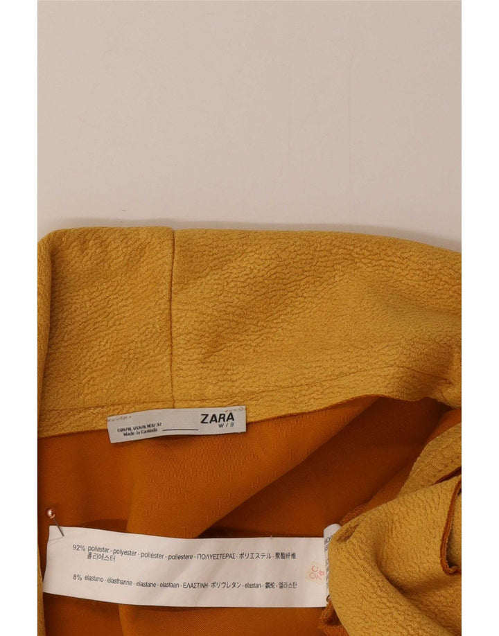 Zara Womens Oversized Open Overcoat UK 14 Medium Yellow Polyester