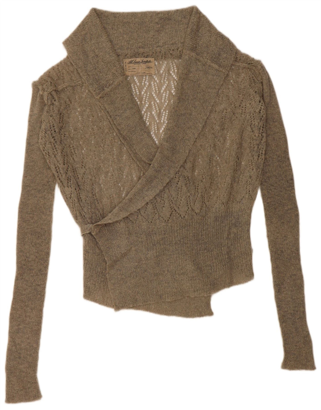 ALL SAINTS Kvinders Oversized Wrap Crop Cardigan Sweater Størrelse 12 Grøn