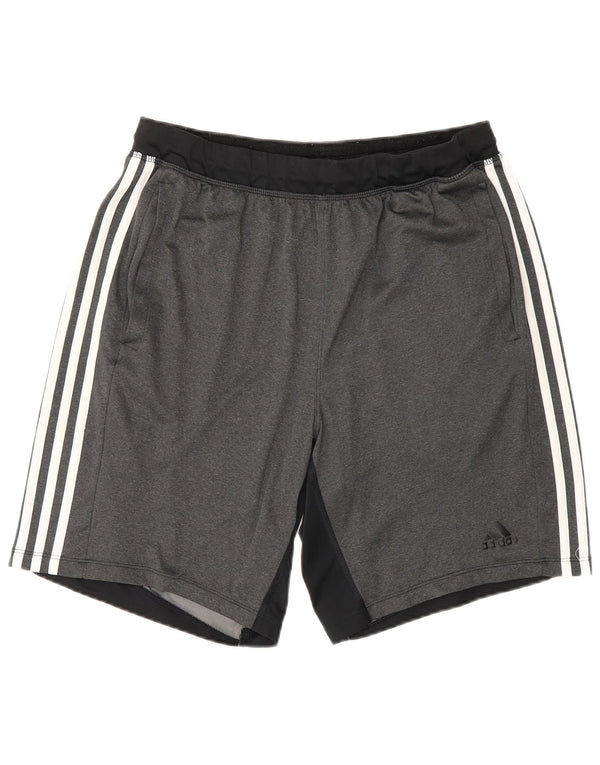 Adidas Herre Climalite Sportshorts Large Grå Colourblock Polyester