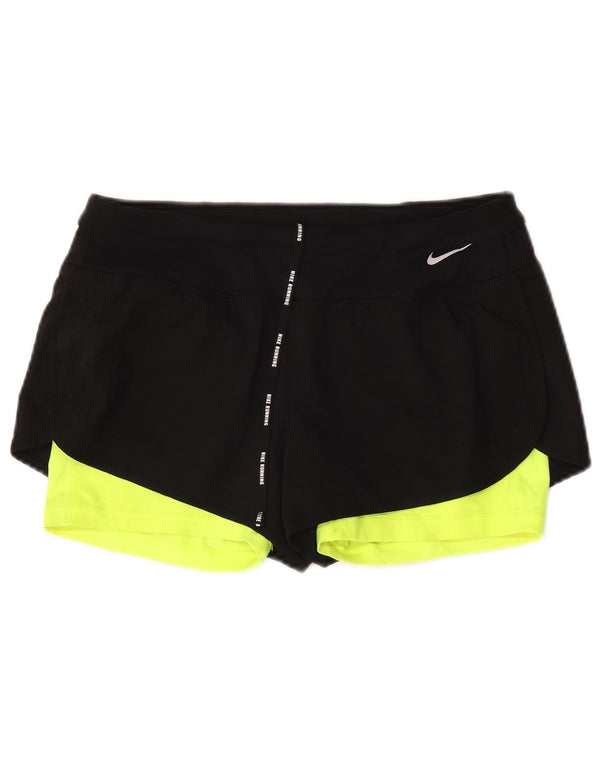 Nike Dame Dri Fit sportsshorts UK14 Medium Sort Colourblock