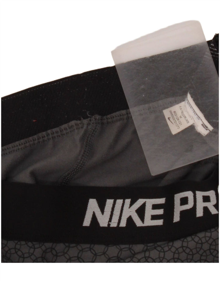 NIKE Grafiske Leggings til kvinder UK 12 Medium Grå Geometrisk