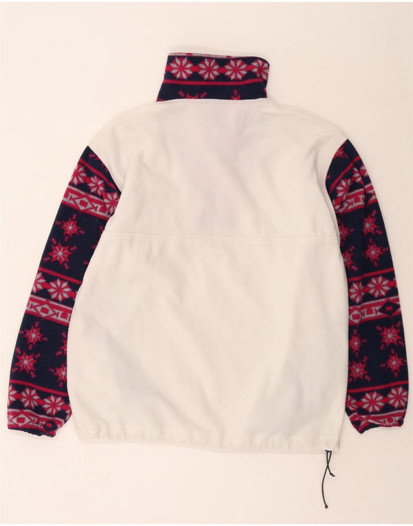 BAILO Fleece Jumper med lynlås til mænd XL White Fair Isle Polyester