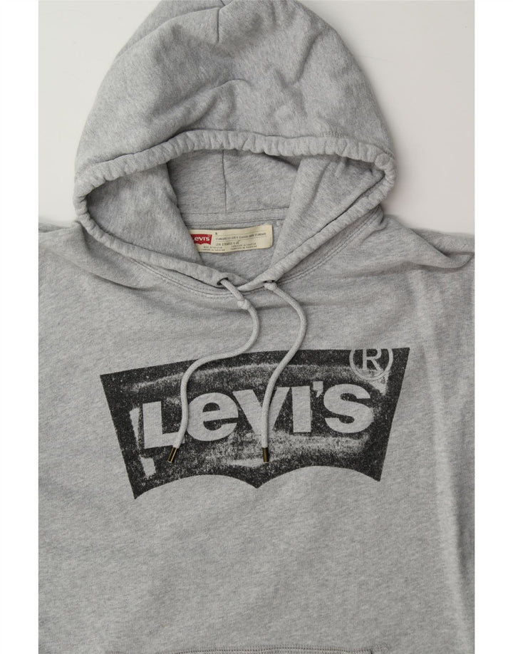 LEVI'S Mens Graphic Standard Fit Hoodie Jumper Medium Grey Cotton Vintage Levi's and Second-Hand Levi's from Messina Hembry 