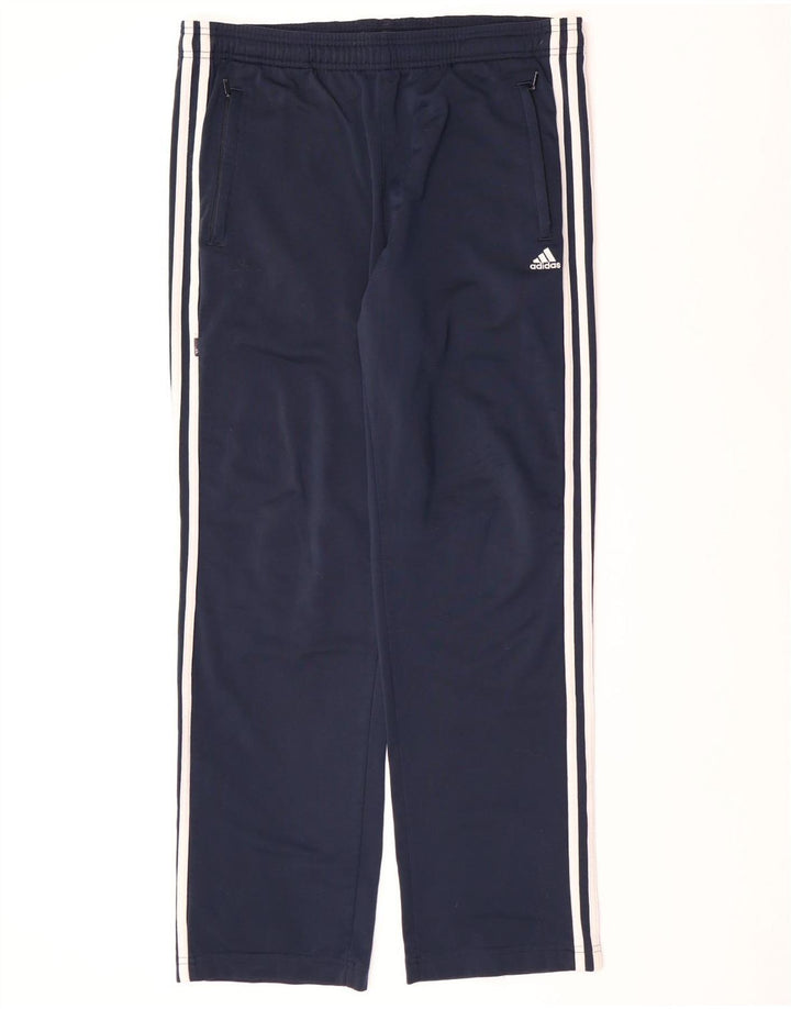 ADIDAS Mens Tracksuit Trousers Medium  Navy Blue Polyester