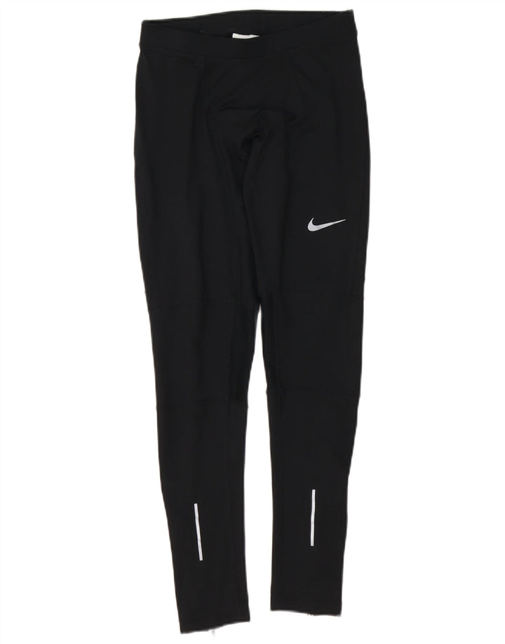 Nike Dame Dri Fit Leggings UK 8 Small Black Polyester